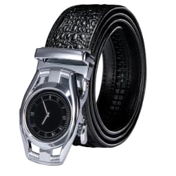 Hi-Tie Crocodile Designer Luxury Genuine Leather Belts for Men Casual Jeans Belt Strap Gold Automatic Buckle Black Belt PD-2036