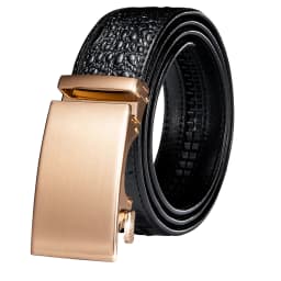 Hi-Tie Crocodile Designer Luxury Genuine Leather Belts for Men Casual Jeans Belt Strap Gold Automatic Buckle Black Belt PD-2036