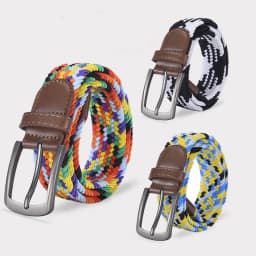 Colored Woven Elastic Belt With Shorts Casual Pants Fashionable Men Women Universal Waist Accessories Wholesale Direct Sales