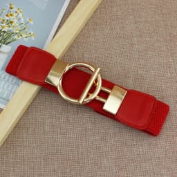 Fashion Dress Belts for Women Simple Waist Elastic Ladies Band Round Buckle Decoration Coat Sweater Party Belt Girdle Belt Gift