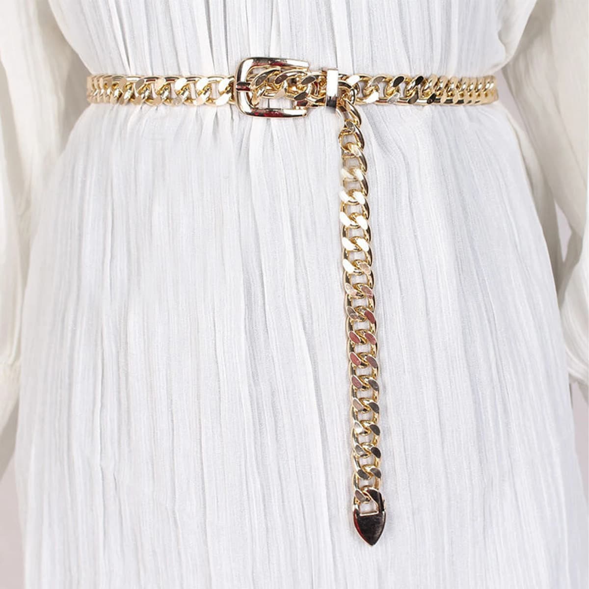 1 PC Women's Chain Belt Metal Waist Chain Dress Belts Metal Belt Adjustable