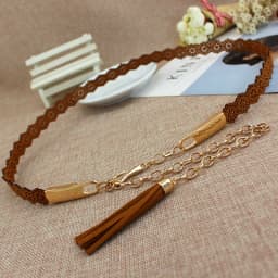 New Elegent Belts for Women Fashion Metal Chain Waist Rope Ladies Tassel Waistband Solid Party Belt Thin Dress Decor Belts Gift