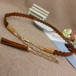 New Elegent Belts for Women Fashion Metal Chain Waist Rope Ladies Tassel Waistband Solid Party Belt Thin Dress Decor Belts Gift