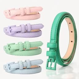 1piece 1.5x101cm Candy Color Thin Belt for Dress Sweater Jean Fashion Solid Color Faux Leather Female Belt