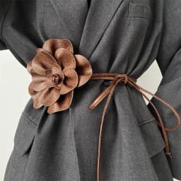 Boho Flower Waist Belt for Women Girls Floral Faux Leather Rope Waist Band Wedding Dress Thin Waistband Fashion Clothes Decor