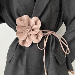Boho Flower Waist Belt for Women Girls Floral Faux Leather Rope Waist Band Wedding Dress Thin Waistband Fashion Clothes Decor