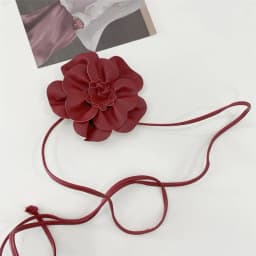 Boho Flower Waist Belt for Women Girls Floral Faux Leather Rope Waist Band Wedding Dress Thin Waistband Fashion Clothes Decor