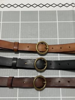 2.5CM Ladies Pure Cowhide Copper Buckle Genuine Leather Casual Jeans Thin Belt Women High Quality Retro Luxury Female Strap Girl