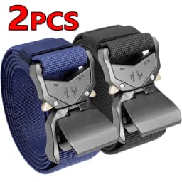 Nylon Braided Tactical Belt Men's Outdoor Quick Release Buckle Military Belt Casual Training Hunting Golf Trouser Waist Belt
