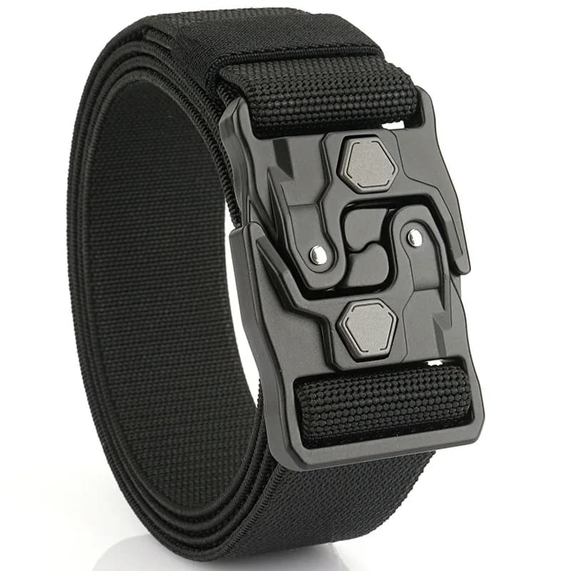 New Original Quick Release Men Belts 125cm Elastic Tactical Belt Metal Buckle Outdoor Breathable Stretch Waist Belt For Drilled