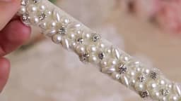 JLZXSY Handmade Pearl Beaded Bridal Wedding Belt Sash, Rhinestone Crystal Belt for Brides Bridesmaid Women Prom Dresses