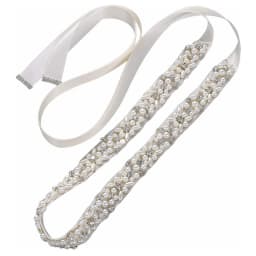 JLZXSY Handmade Pearl Beaded Bridal Wedding Belt Sash, Rhinestone Crystal Belt for Brides Bridesmaid Women Prom Dresses