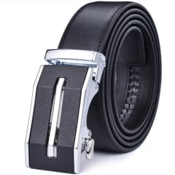 Men's Leather Ratchet Belt Dress with Slide Click Automatic Buckle Plus Size Luxury Ceinture