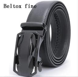 Men's Leather Ratchet Belt Dress with Slide Click Automatic Buckle Plus Size Luxury Ceinture