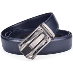 Men's Leather Ratchet Belt Dress with Slide Click Automatic Buckle Plus Size Luxury Ceinture