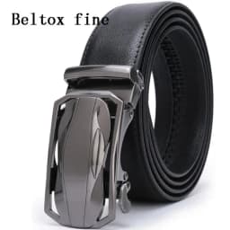 Men's Leather Ratchet Belt Dress with Slide Click Automatic Buckle Plus Size Luxury Ceinture