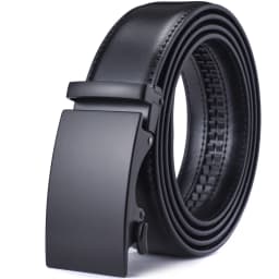 Men's Leather Ratchet Belt Dress with Slide Click Automatic Buckle Plus Size Luxury Ceinture
