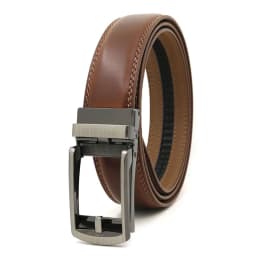 Leather Men's Women's 3.1cm Click Belt with High Quality Alloy Automatic Buckle Unisex Classic Business Belts for Jeans