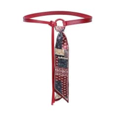 Y2k Punk Girls Scarf Waist Belt Retro Pu Leather Women's Belt Bohemian Style Silk Scarf Waist Rope Trendy Jeans Dress Decorative