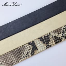 Maikun Belts for Women Snake Shape Pin Buckle Belt High Quality Leather Women Belt PU Waistband