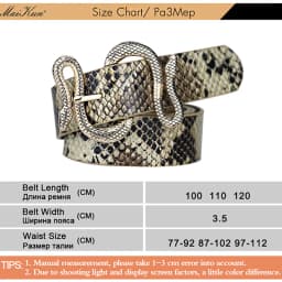 Maikun Belts for Women Snake Shape Pin Buckle Belt High Quality Leather Women Belt PU Waistband