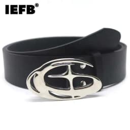 IEFB New Trendy Belt Abstract Three-dimensional Cross Star Design Buckle Waistband Jeans Skirt Accessories Fashion Belts 9W490