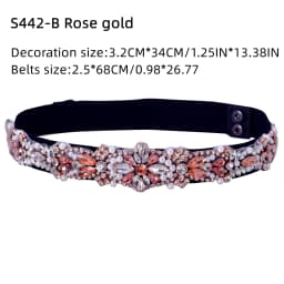 TOPQUEEN Women Dresses Elastic Belt Fashion Sparkly Rhinestone Stretch Waistband Travel Party Decoration Plus Size Customized