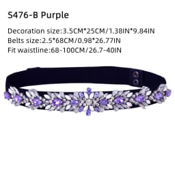 TOPQUEEN Women Dresses Elastic Belt Fashion Sparkly Rhinestone Stretch Waistband Travel Party Decoration Plus Size Customized