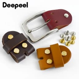 1/2Pcs 38mm Men's Belt Buckle Belts Head Connect Loop Leathers Pin Buckles Solid Brass Rivet Clasp DIY Leather Craft Accessories