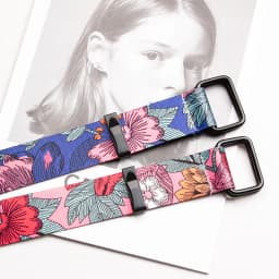 New Hot Women Belt Double Ring Buckle Chinese Style Pattern Design Women Canvas Belt Casual Women Cowboy Pants Decorate Belt