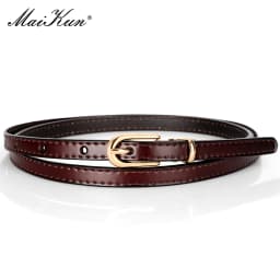 Maikun Women's Business Genuine Leather Belt Fashion Casual Thin Belt For Suit Skirt Dresses