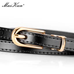 Maikun Women's Business Genuine Leather Belt Fashion Casual Thin Belt For Suit Skirt Dresses