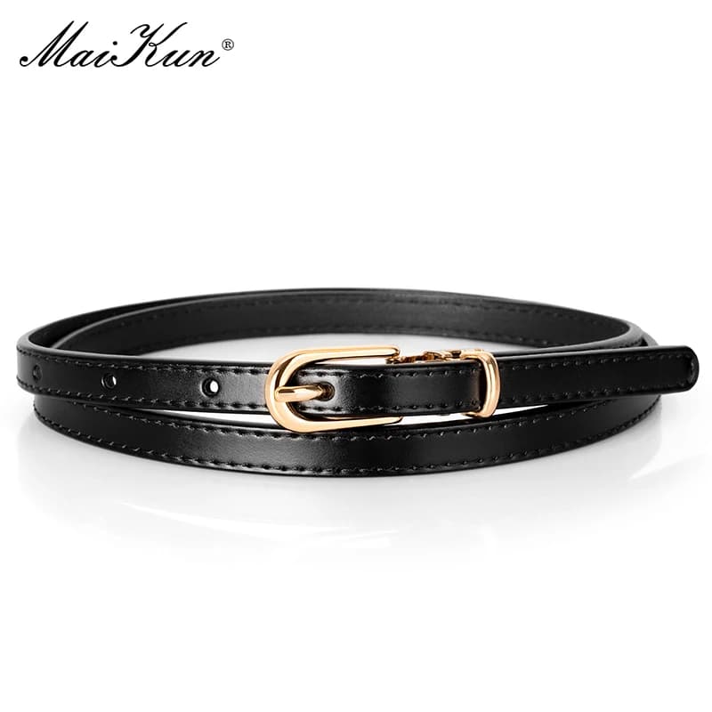 Maikun Women's Business Genuine Leather Belt Fashion Casual Thin Belt For Suit Skirt Dresses