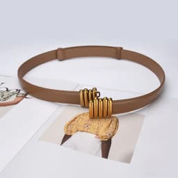 2.4cm Luxury Genuine Leather Women Belt Designer Women Dress Cowhide Knot Belt Gold Alloy Buckle Waistband Jeans Female Gift
