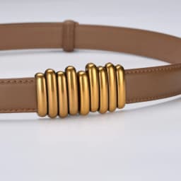 2.4cm Luxury Genuine Leather Women Belt Designer Women Dress Cowhide Knot Belt Gold Alloy Buckle Waistband Jeans Female Gift
