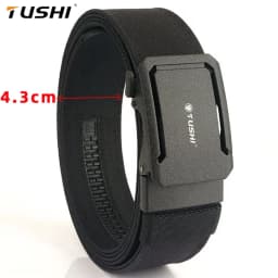 TUSHI Brand 4.3 Wide Thickened Gun Hanging Double-Layer Nylon Cloth Belt Versatile Outdoor Tactical Automatic Buckle Men's Belt