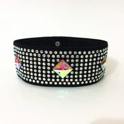 Afashion Kalanxi Latin Dance Elastic Waist Belt Women's Color Diamond Performance Elasticity Wide Waistband Dance Practice Acc