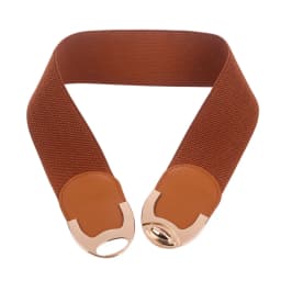 Wide Elastic Belts for Women Stretch Ladies Waist Belt with Fashion Gold Buckle, Vintage Classic Plus Size Belts for Women