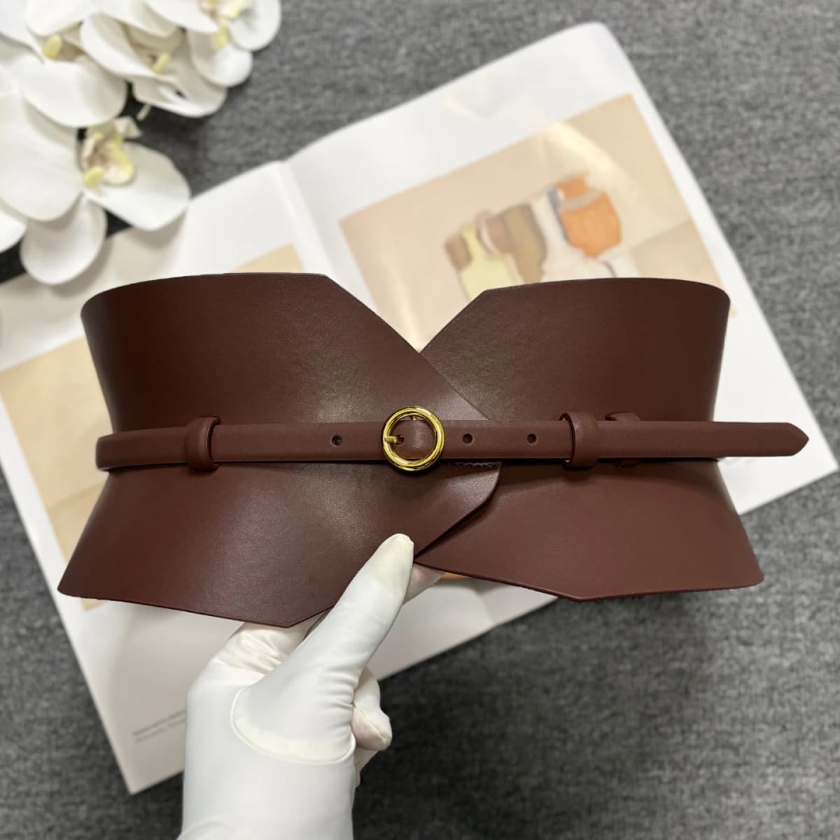 Dual use quality leather waistband for slimming, exquisite and ultra wide leather waist belt, personalized waistband accessories