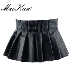 Pleated Dress Bandage Wide Belts for Women Faux Leather Elastic Waistband Elegant Lotus Leaf High Waist Belt Girdle Female