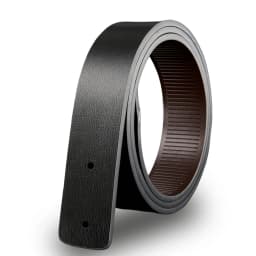 Men's Double-Sided Genuine Leather Belt Fashion No-Buckle Waistband High Quality Black/Brown 3.3cm Width