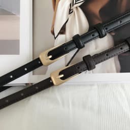 Fashion Women Thin Belt Chic Leather Waistband Square Pin Buckle Jeans Pants Belts Female Clothes Decoration Girdles Strap 벨트