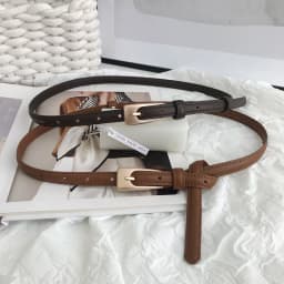 Fashion Women Thin Belt Chic Leather Waistband Square Pin Buckle Jeans Pants Belts Female Clothes Decoration Girdles Strap 벨트