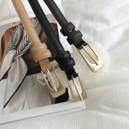 Fashion Women Thin Belt Chic Leather Waistband Square Pin Buckle Jeans Pants Belts Female Clothes Decoration Girdles Strap 벨트