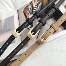 Fashion Women Thin Belt Chic Leather Waistband Square Pin Buckle Jeans Pants Belts Female Clothes Decoration Girdles Strap 벨트