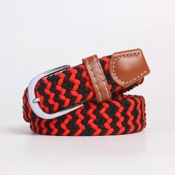 Black Blue Beige Unisex Women Casual Knitted Pin Buckle Thin Belt Woven Canvas Elastic Expandable Braided Stretch Belts for Men