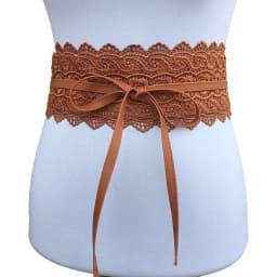 Women Bow Lace Belt Corset Wide Belts Wedding Dress Skirt Decorative Belt