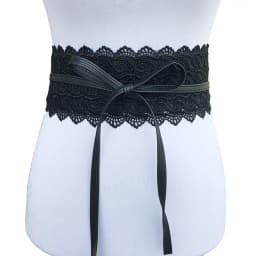 Women Bow Lace Belt Corset Wide Belts Wedding Dress Skirt Decorative Belt