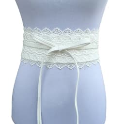 Women Bow Lace Belt Corset Wide Belts Wedding Dress Skirt Decorative Belt