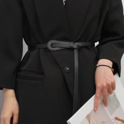 Women's Thin Knotted Belt Vinatge Solid Color PU Leather Long Skinny Waist Belts Female Lady Dress Coat Decorative Straps